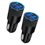 2-Pack Fast Charge Dual Port USB Car Charger for iPhone & Galaxy - 3.4A