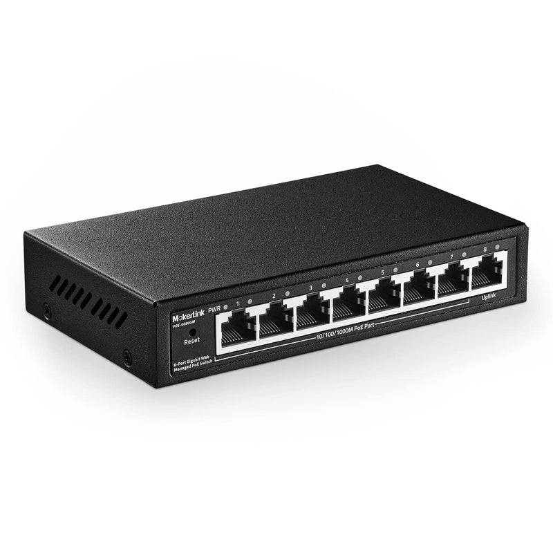 8 Port Poe Gigabit Managed Switch, 7 Ge Poe Port, 1 Ge Uplink, Ieee802.3Af/At,