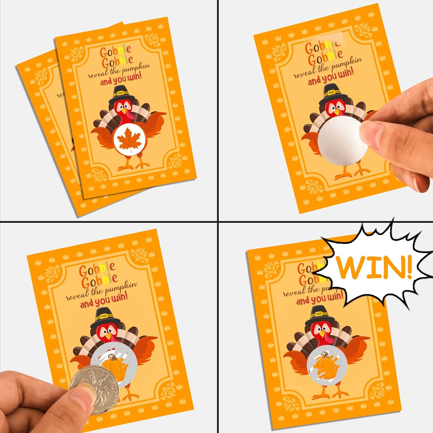 36 Pcs Turkey Scratch Off Cards For Thanksgiving Party Games For Family Dinner Activities Friendsgiving Scratcher Tickets Pumpkin Favor Ideas