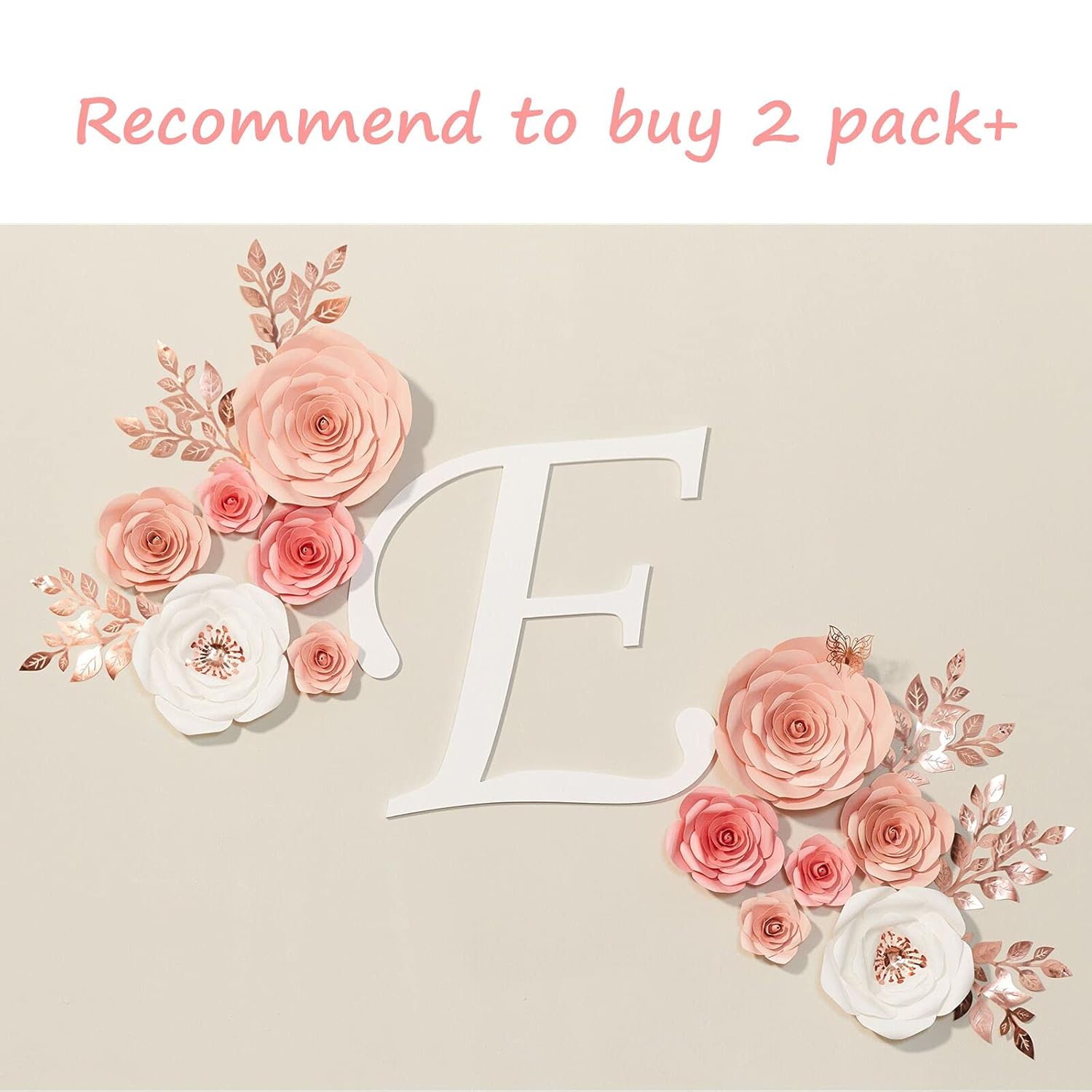 Paper Flowers Decorations For Wall, Large 3D Artificial Fake Flower Wall Decor Baby Girl Boy Nursery Room, Bridal Shower, Wedding Centerpiece, Party Backdrop