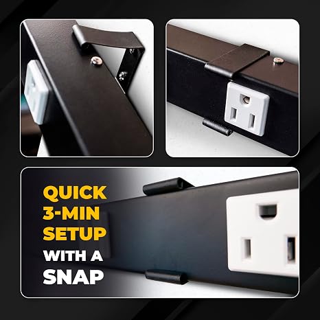 Heavy Duty Metal Power Strip Surge Protector Mounting Brackets Universal Fit