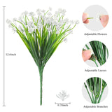 20 Bundles Artificial Flowers For Outdoor Outside Spring Summer Decoration Uv Resistant Faux Flowers No Fade Fake Plastic Plants Garden Porch Window Box Decorating (Pure White)