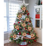 2 Pack 18.9In Christmas Magnolia Flower Picks, Artificial Magnolia Flower Spray With Pinecones For Xmas Tree Vase Floral Arrangements Wreath Decor