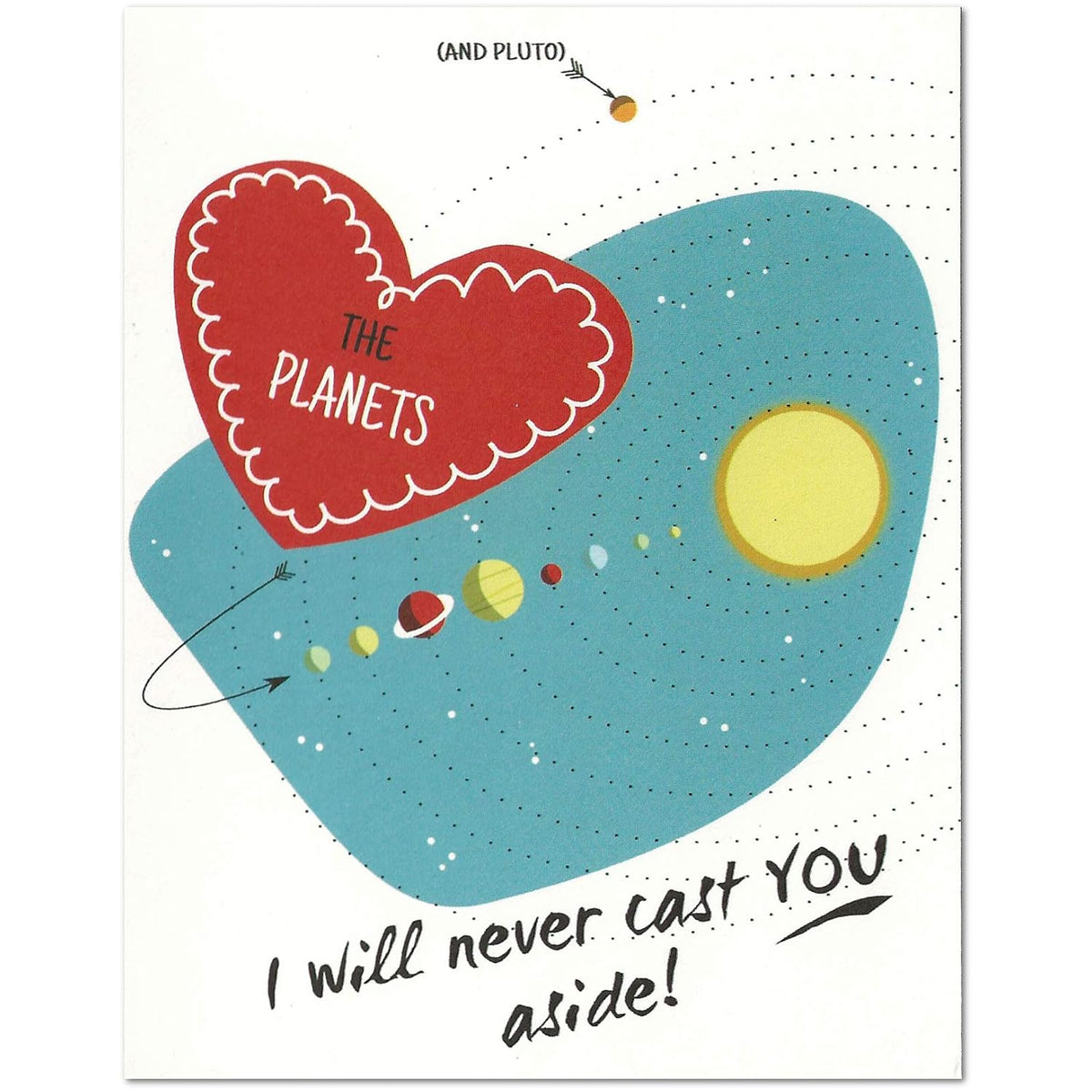 Planet Pluto Valentine'S Day Card (4.25" X 5.5") By