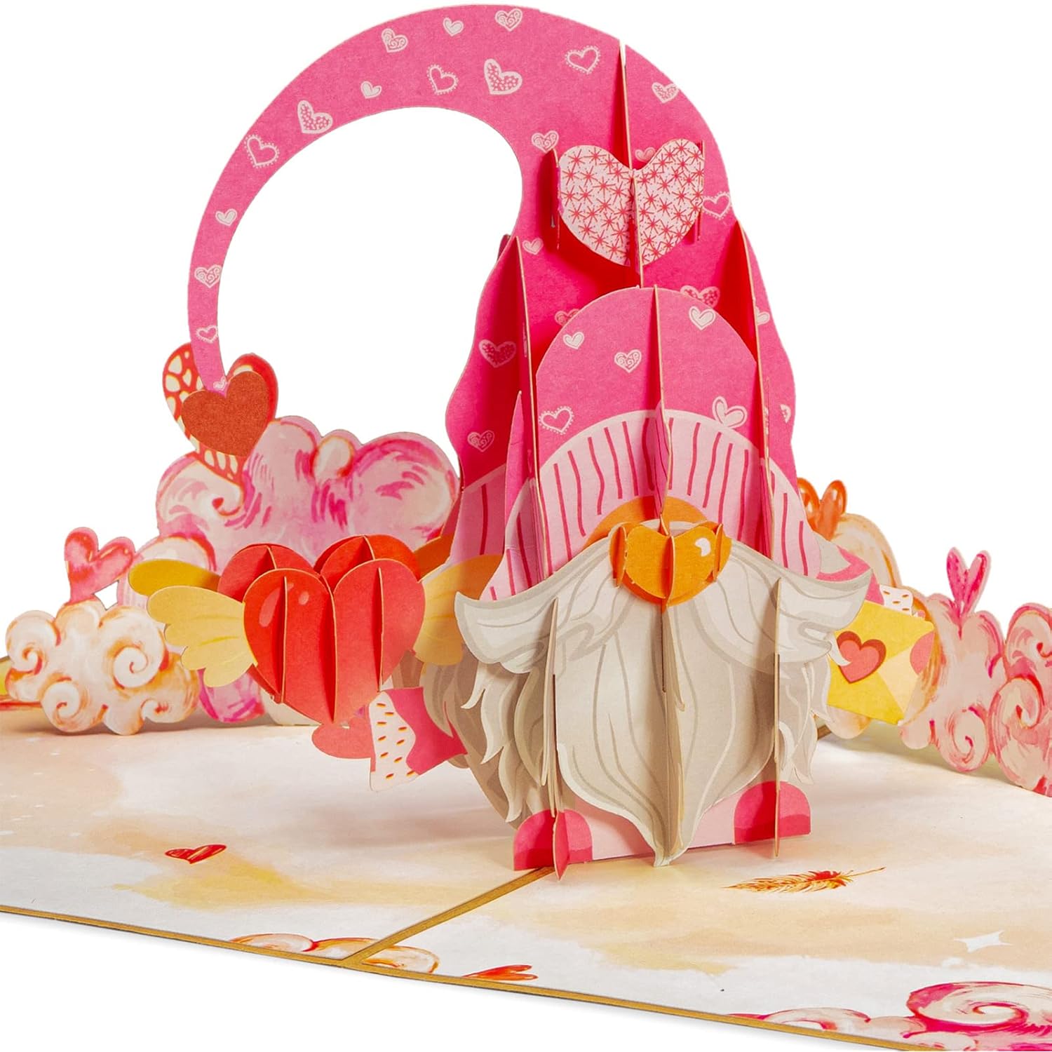 By Paper Love Pop Up Card, 3D Love Gnome, Gift For Mothers Day, Anniversary, Wedding Or Just Because - Handcrafted, 100% Recycled And Eco-Friendly, 8" X 6" Cover - Includes Envelope And Note Tag