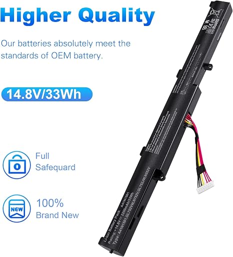 Replacement Laptop Battery for ASUS ROG GL752 GL752V GL752VW N552VX N752VX A41N1501