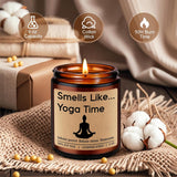 Scented Candle - Yoga Gifts For Women, Men - Funny Namaste, Valentines, Birthday Gifts For Yoga Lovers - 2026 Meditation, Relaxing, Calming, Relaxation Present For Yogic Lovers, Lavender Candle
