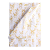 30Pcs 14X20Inch Golden Butterfly Tissue Paper Sheets, Gold Wrapping Tissue Paper Bulk For Packaging For Christmas Wedding Birthday Party Baby Showers Diy Crafts Arts (White Background)