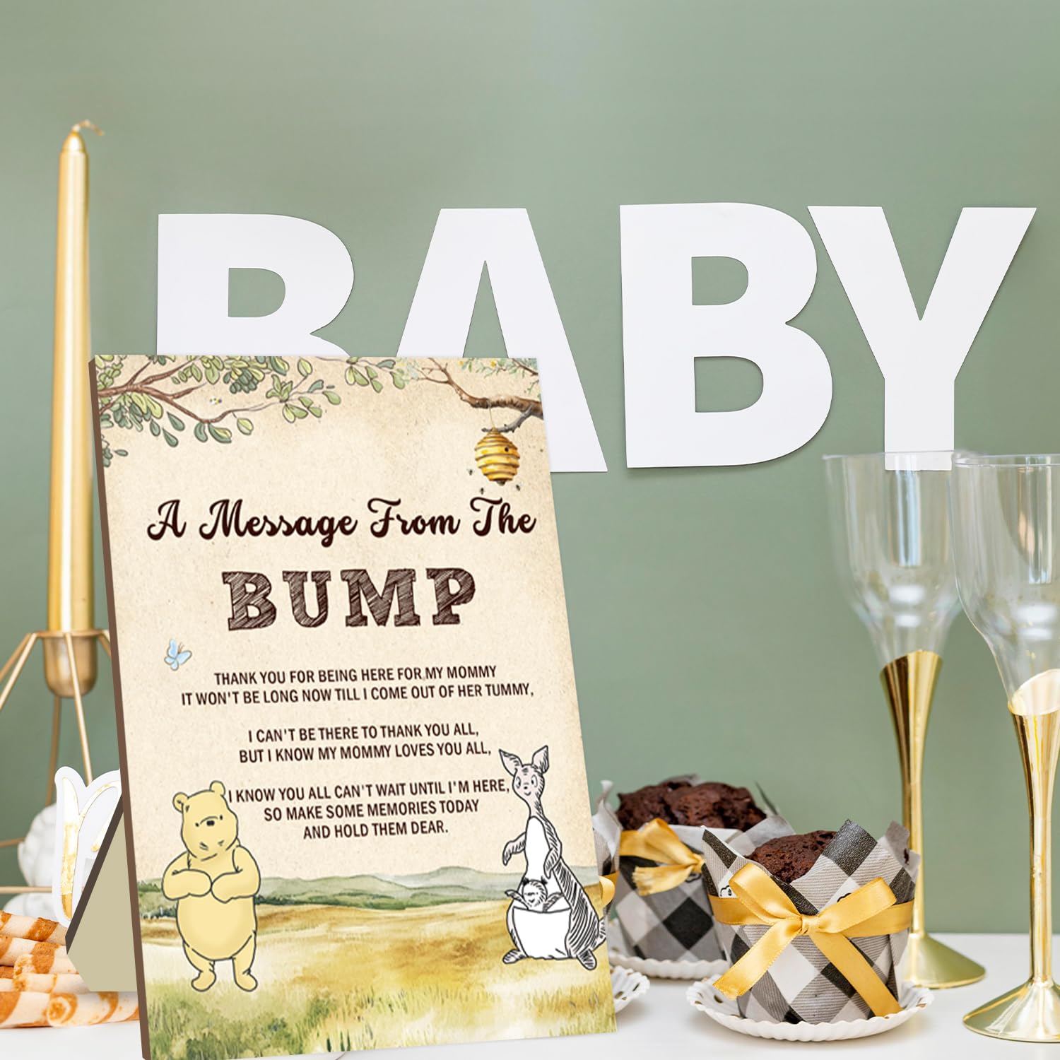Baby Shower Decorations-Baby Shower Party Games-Baby Shower Gender Reveal Decorations-Party Decorations-Message From Bump,Yellow