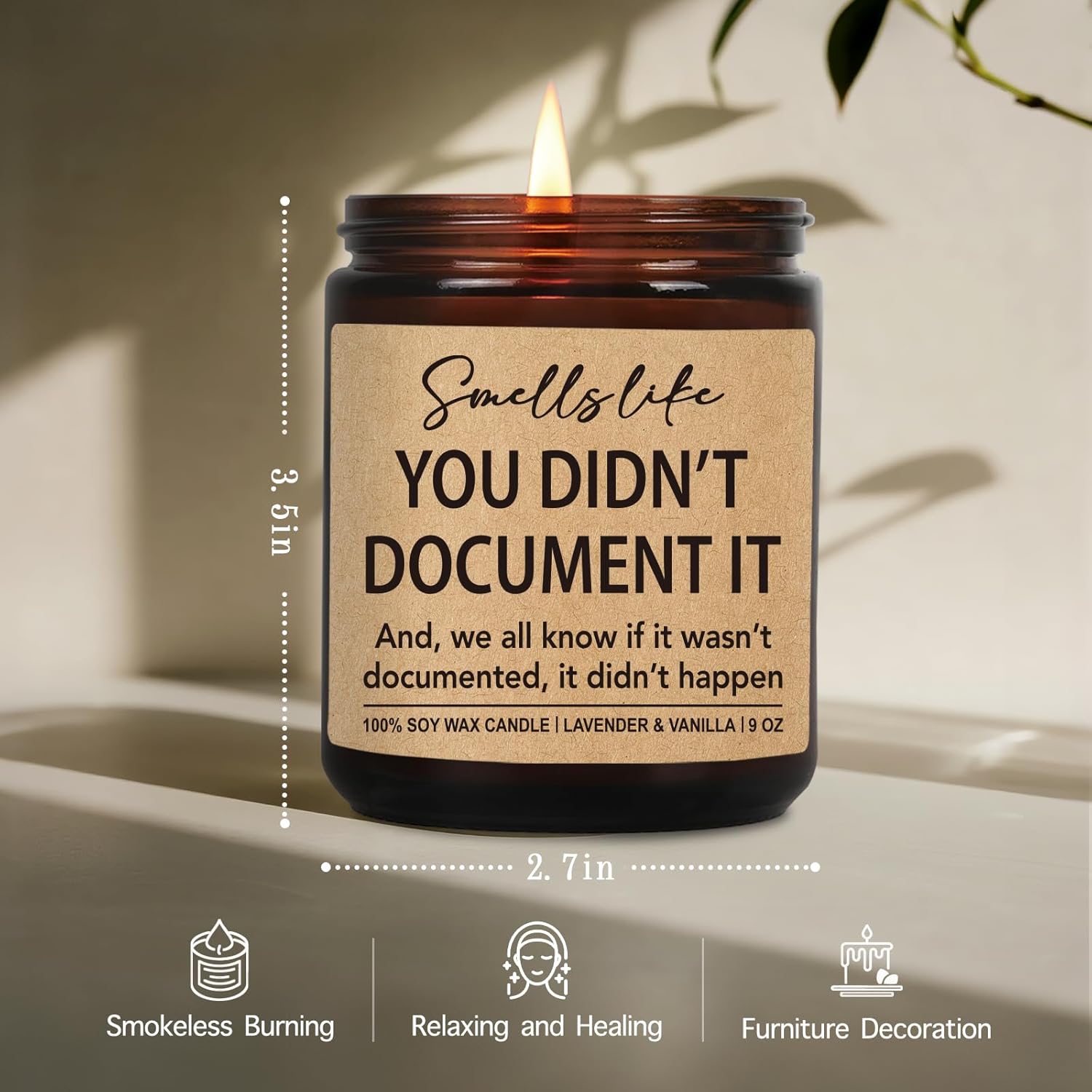 Smells Like You Didn'T Document It Candle For Coworkers, Funny Candle Gifts For Hr Human Resources, Christmas Birthday Office Work Gift For Women Men Employee, Manager, Social Worker, Nurse-65