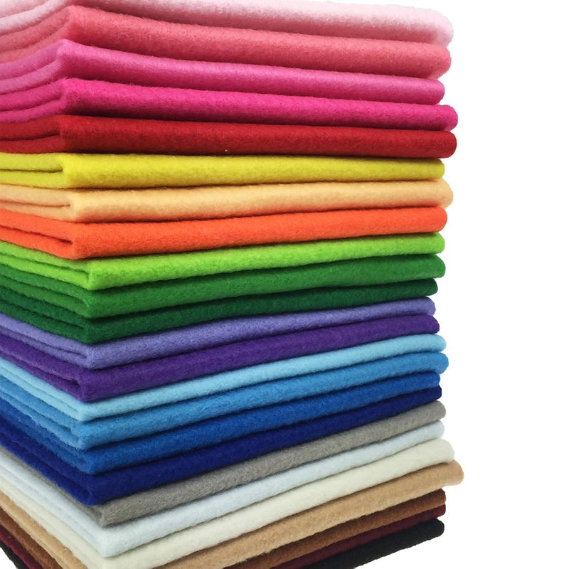 24Pcs Thick 1.4Mm Soft Felt Fabric Sheet Assorted Color Felt Pack Diy Craft Se