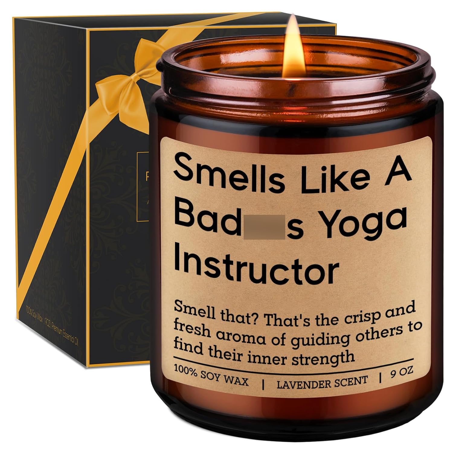 Scented Candle, Yoga Instructor Teacher Gifts, Yoga Gifts For Women, Men - Funny Meditation, Zen, Birthday, Valentines Day, Appreciation Ideas For Yogis, Yogic Lovers, Wellness Coach, Friend, Mom