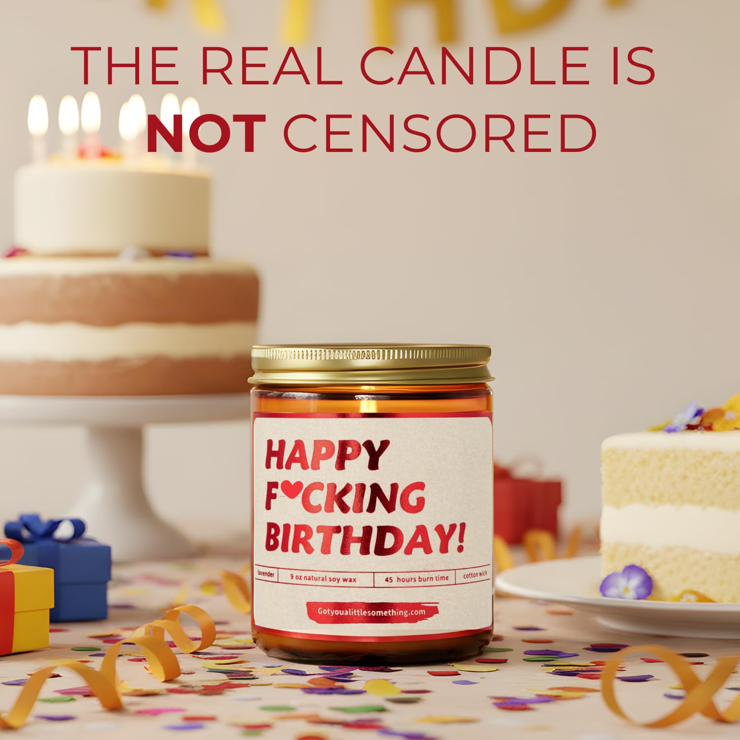 Funny Happy Birthday Candle | Lavender Vanilla, 100% Soy Wax | Funny Gifts For Women Friendship, Sister, Best Friend, Bff, Bestie, Coworker - Gag Candle Gift Idea For 40Th Or 30Th Birthday For Her
