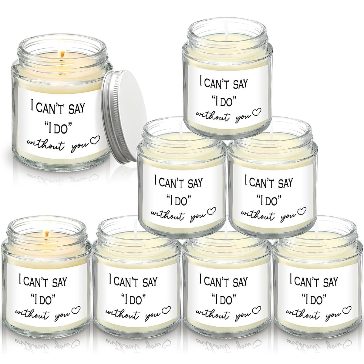 6 Pcs Bridesmaid Proposal Gifts I Can'T Say I Do Without You Candles Bridesmaid Gifts Natural Soy Wax Candles For Bridesmaids Friend Wedding Gift 4 Oz