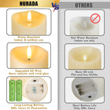 Outdoor Flameless Candles With Remote Timer - Waterproof Realistic Flickering Led Pillar Electric Battery Operated Fake Candle For Holiday Home Wedding Fireplace Decor - Ivory 3 Pack (D3”H4”6”8”)