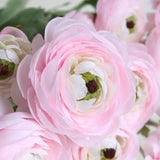 5Pcs Artificial Ranunculus Flowers Silk Flowers Faux Ranunculus Asian Buttercup With Flocked Leaves Fake Flower Stems For Home Decor Indoor Diy Floral Wedding Table Centerpiece (Pink)