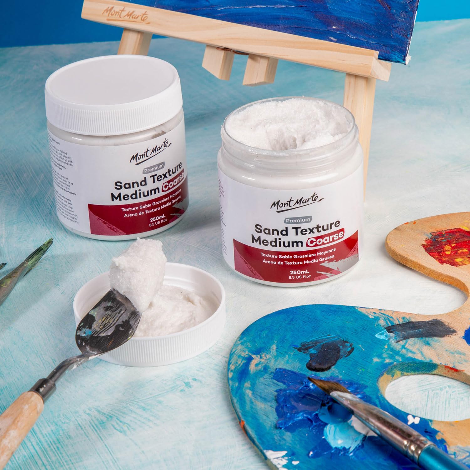 Sand Texture Medium Coarse Premium 250Ml (8.5 Us Fl.Oz), Sand Texture Paint Medium For Acrylics, Create Special Effects In Acrylic And Oil Paintings