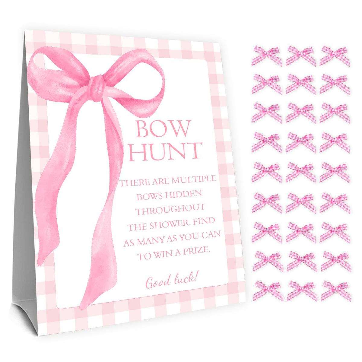 Pink Bow Baby Shower Decorations, Girl'S Baby Shower With 50Pcs Pink Bow Cards Kids' Party, Birthday Party Decorations, Party Favor & Decorations