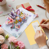 Pop Up Birthday Card, Handmade 3D Butterfly Mothers Day Card, Thank You Greeting Card Gifts For Women Mother Wife Girls Daughter