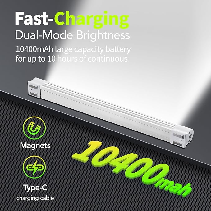 LED Tube Magnetic Work Light 6000LM USB Rechargeable Portable Lantern with 5 Lighting Options