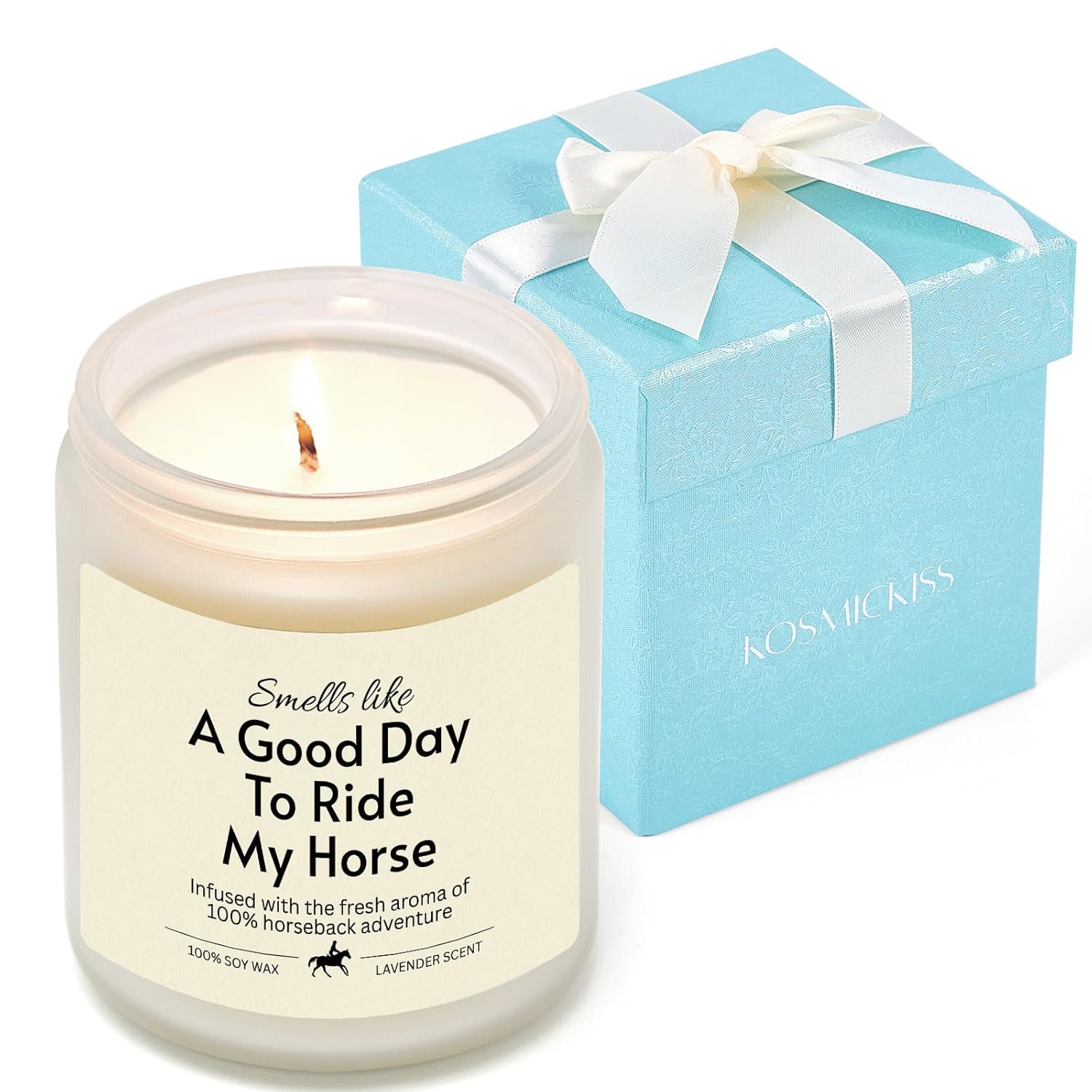 Funny Horse Gifts For Women, Girls, Men, Unique Birthday Christmas Horse Lover Gift For Women, Riders, Equestrian, Natural Soy Wax Lavender Scented Candle