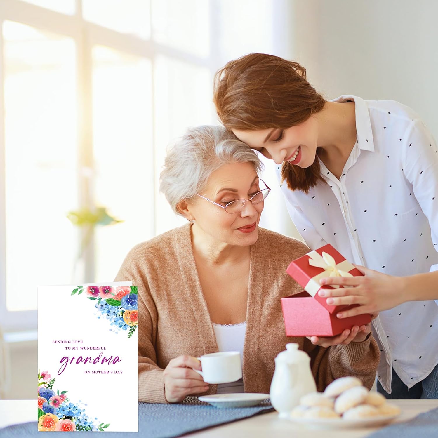 Mother'S Day Card For Grandma From Grandkids Mothers Day Gifts For Grandma From Grandchild Grandson Granddaughter Floral Grandmother Nana Greetings Cards With Envelope