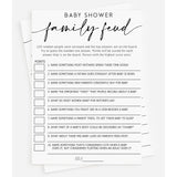 50 Baby Shower Family Feud (50-Cards) Fun Baby Shower Game Activity, Gender Neutral Boy Or Girl, Minimalist Script