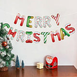 Merry Christmas Balloon Banner - 16 Inch Red, Green, Gold Foil Sign For Christmas Party And Theme Birthday Decorations