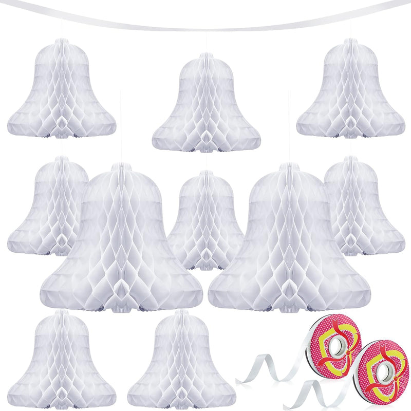 10 Pieces Wedding Bells Hanging Honeycomb Wedding Decorations Bridal Honeycomb