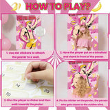 Bachelorette Party Games Pin The Banana On The Hunk Game Large Poster With 28Pcs Banana Stickers For Girls Night Wedding Engagement Party