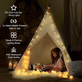33FT Star String Lights Plug In 100 LED Warm White Fairy Lights with Remote Timer Waterproof for Bedroom Wedding Party Garden Decor
