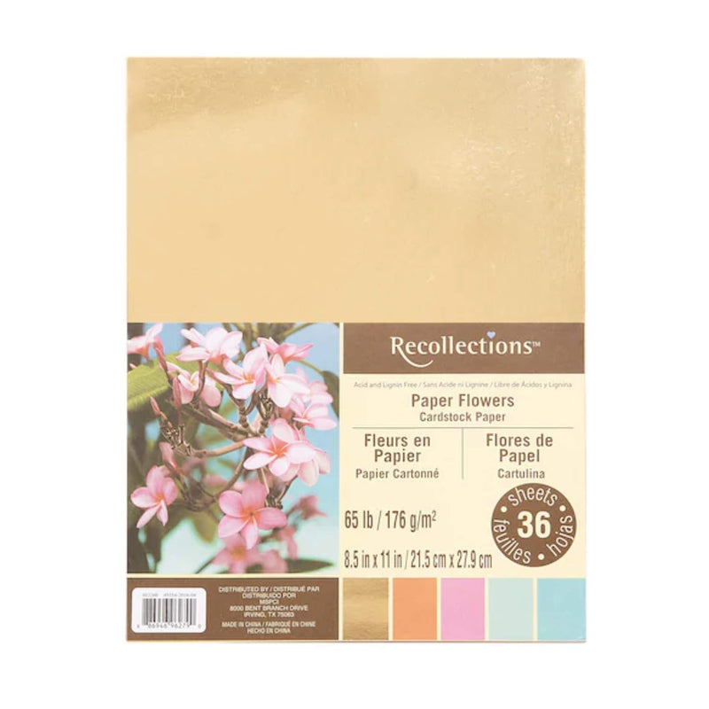 Paper Flowers Assorted Colors Cardstock 36 Sheets Crafting Craft Paper 8.5" X