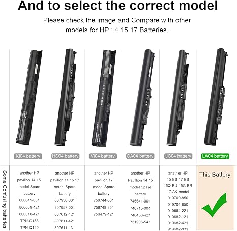 HP LA04 Replacement Laptop Battery HSTNN-DB5M 728460-001 15-F Series