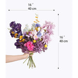 Artificial Flower Arrangement, Jewel Tone Lush Faux Floral Combo Set For Home Decor Centerpiece, Office Reception & Wedding Bouquets