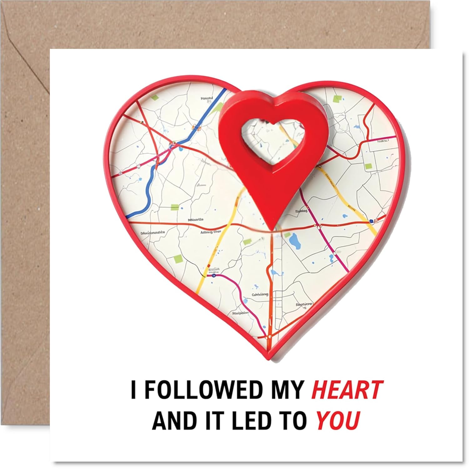 Cute Valentines Day Card - Follow Your Heart - Adorable Happy Valentines Card For Women Men, 5.7 Inch Loving Sentimental Valentine Greeting Cards