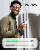 10000mAh Portable Power Bank 22.5W Fast Charging with Built In Cables LED Display Black