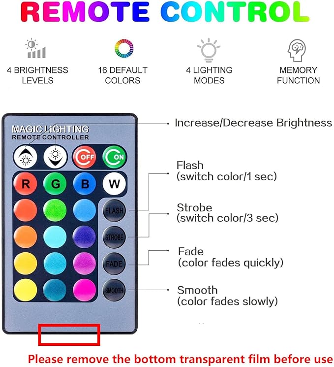 RGB Color Changing LED Light Bulbs 9W A19 E26 E27 Dimmable 16 Colors with Memory Function