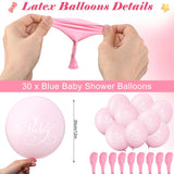 6 Sets Baby Shower Game Gender Reveal Party Favors Plastic Bottle Chug Baby Shower Grab Games Plastic Bottles Latex Balloons For Gender Reveal Games Supplies(Pink)