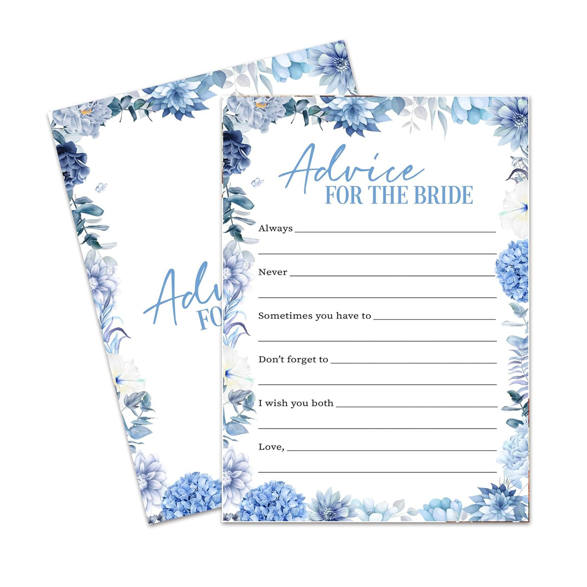 Bridal Shower Games, Blue Hydrangea Theme Wedding Shower Games, Bridal Shower Decorations Supplies Activities Ideas, Bachelorette, Engagement Party Game Cards Favors For 25 Guests -A11