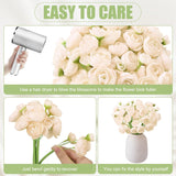 5 Bouquets Cream Ranunculus Artificial Flowers, 30 Pcs Silk Mini Faux Ranunculus Bouquet For Wedding, Bridal Shower, Centerpieces, And Diy Decorations