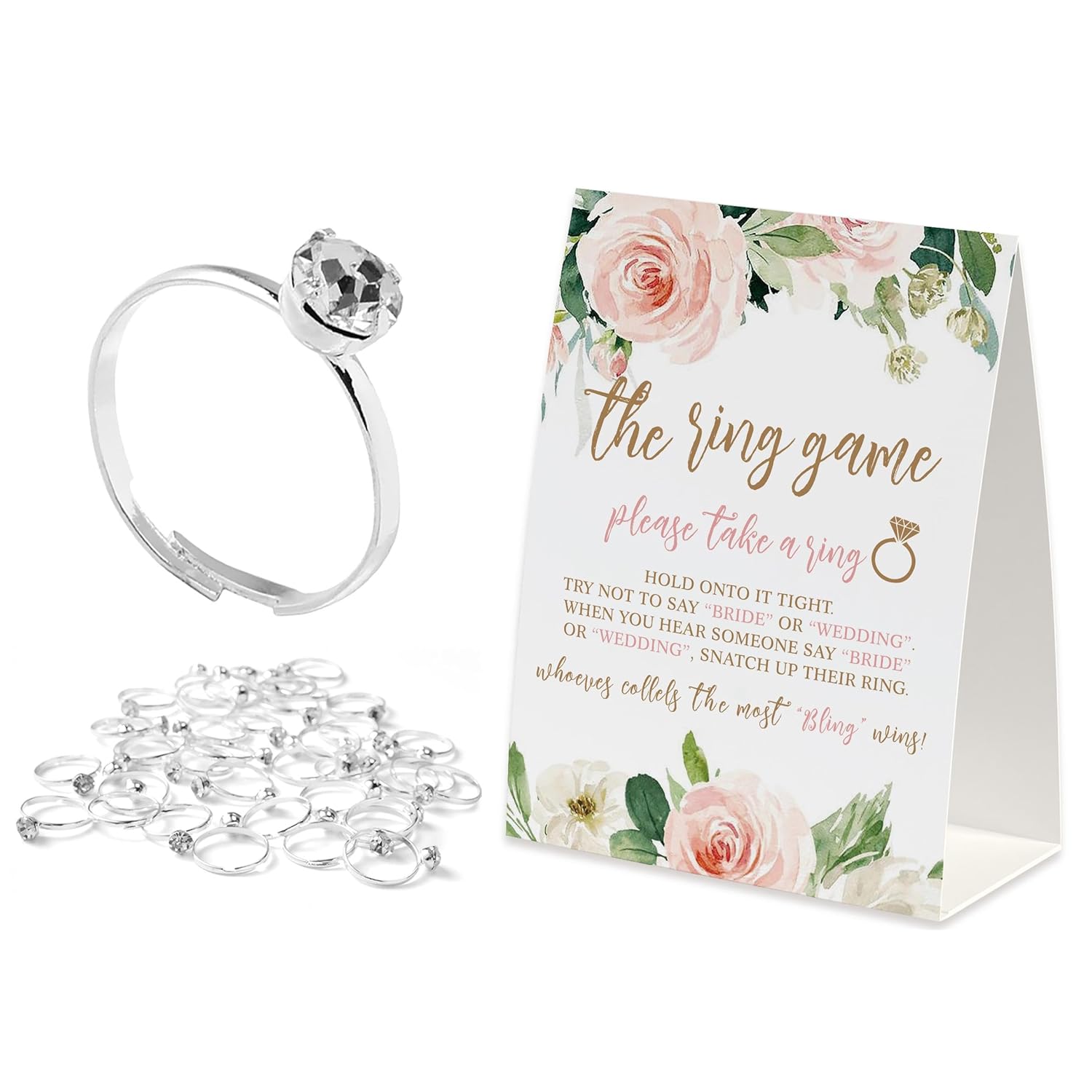 Don'T Say Bridal Games, Put A Ring On It Bridal Shower Games,50 Metal Rings, Bridal Shower Decorations, Bachelorette Party Games, Wedding Shower Supplies-Dsb01