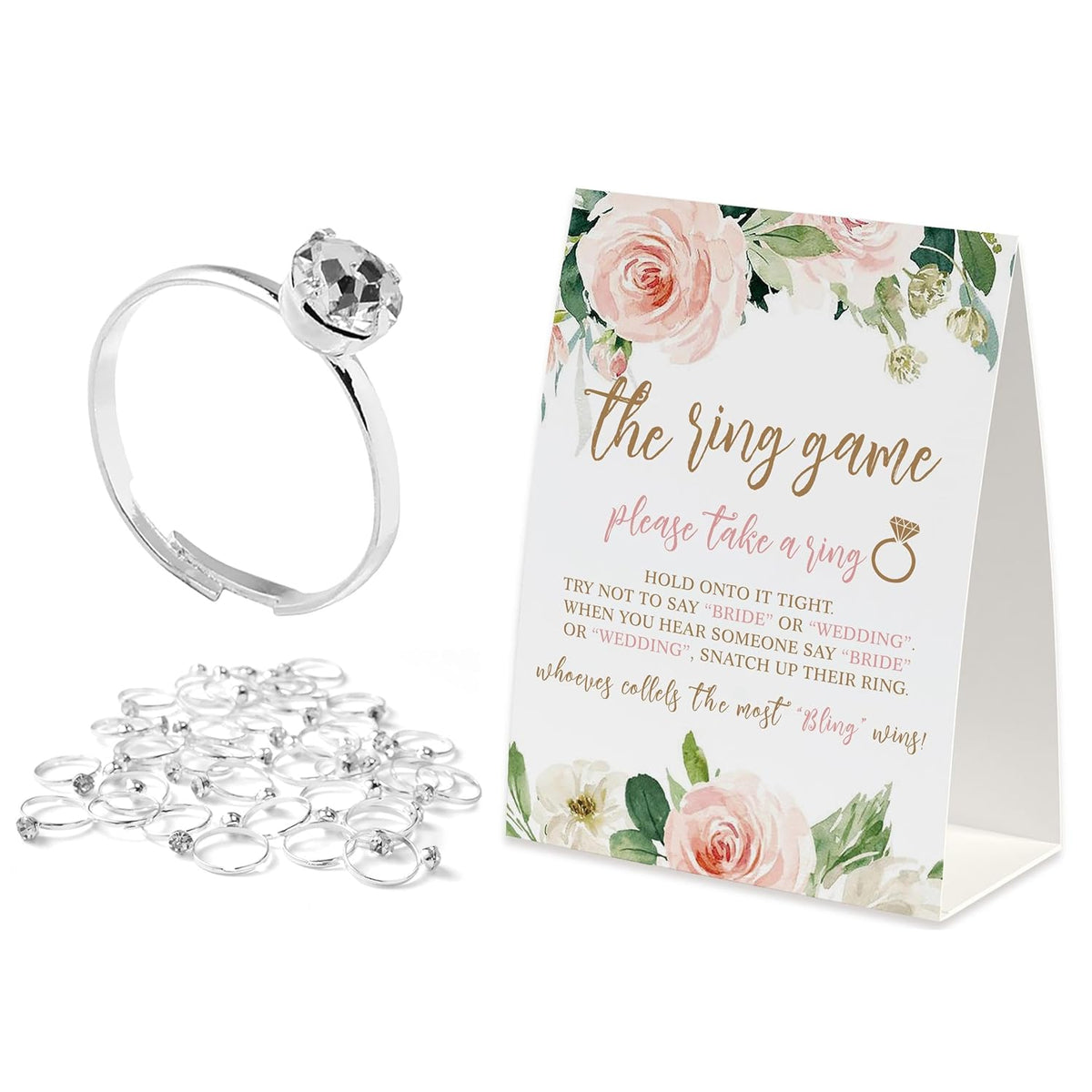 Don'T Say Bridal Games, Put A Ring On It Bridal Shower Games,50 Metal Rings, Bridal Shower Decorations, Bachelorette Party Games, Wedding Shower Supplies-Dsb01