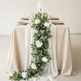 8Pcs White Roses Artificial Flowers Real Touch White Flowers, Realistic Long Stem Fake Roses Bouquet For Wedding Valentines Day Decorations, Home Table Floral Centerpieces, Bridal Arrangement