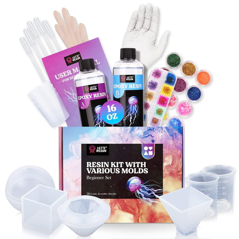 Let’S Resin Resin Kits And Molds Complete Set, 16Oz Resin Epoxy Starte