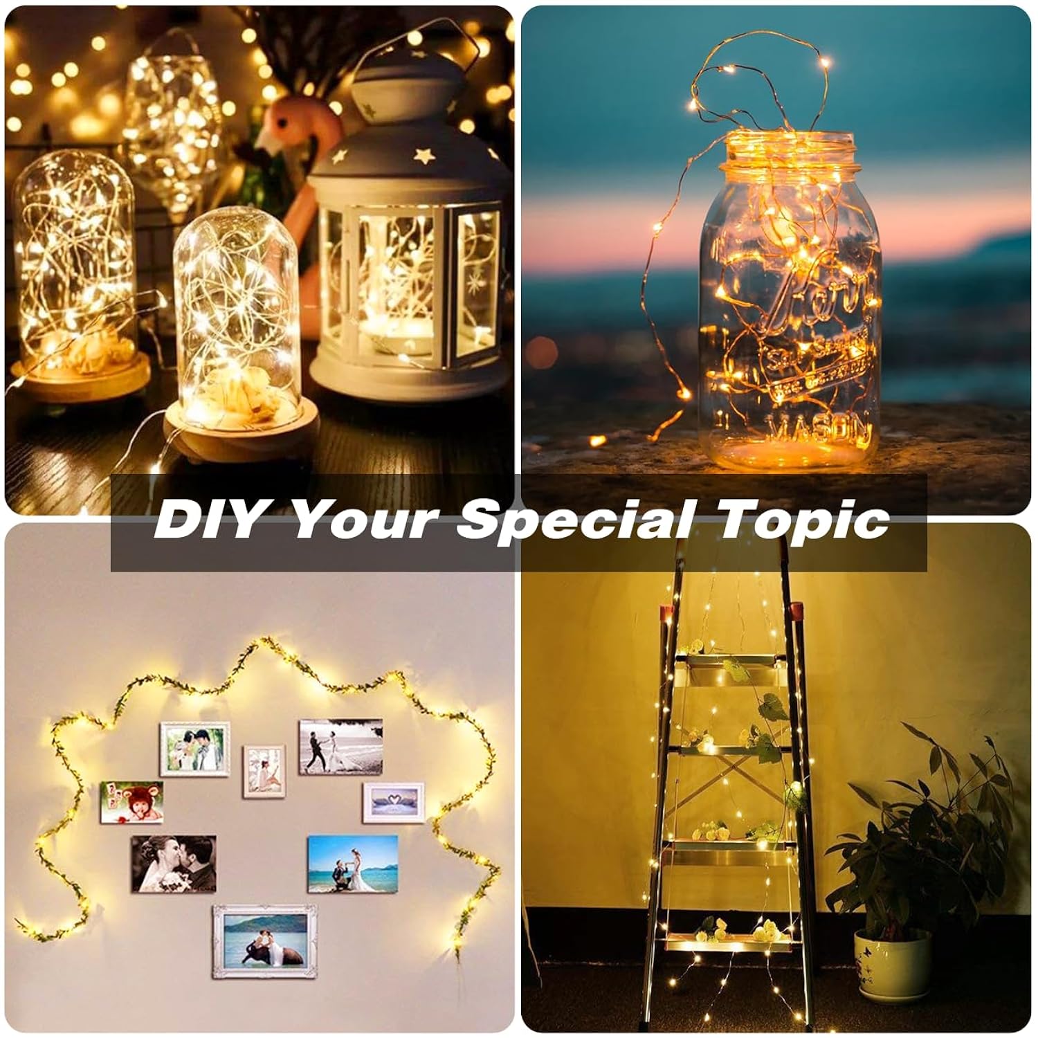 2 Pack Fairy Lights Battery Operated With Remote,Each 40Ft 120 Led Copper Wire Twinkle Lights,Timer Waterproof Outdoor 8