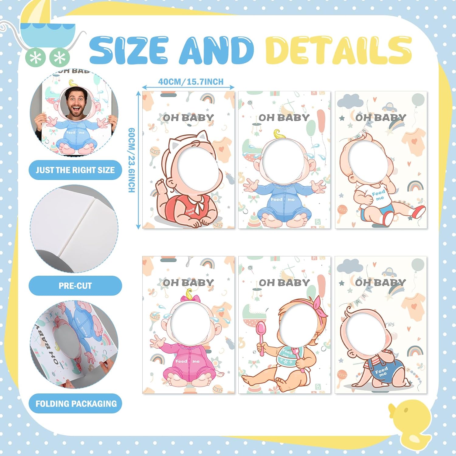 6 Set Funny Blindfolds Baby Shower Games Feed Me Baby Shower Games Set Include Eye Mask Bib Spoon Diaper Cap Foam Board Gender Reveal Activities Play For Guests Gender Reveal Party Favor Gifts