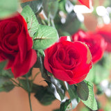 2 Pack (16Ft) Artificial Rose Vine Flowers Plants Fake Flower Vine For Wedding Home Garden Craft Art Decor Valentine'S Day Mother'S Day Party Decoration Red