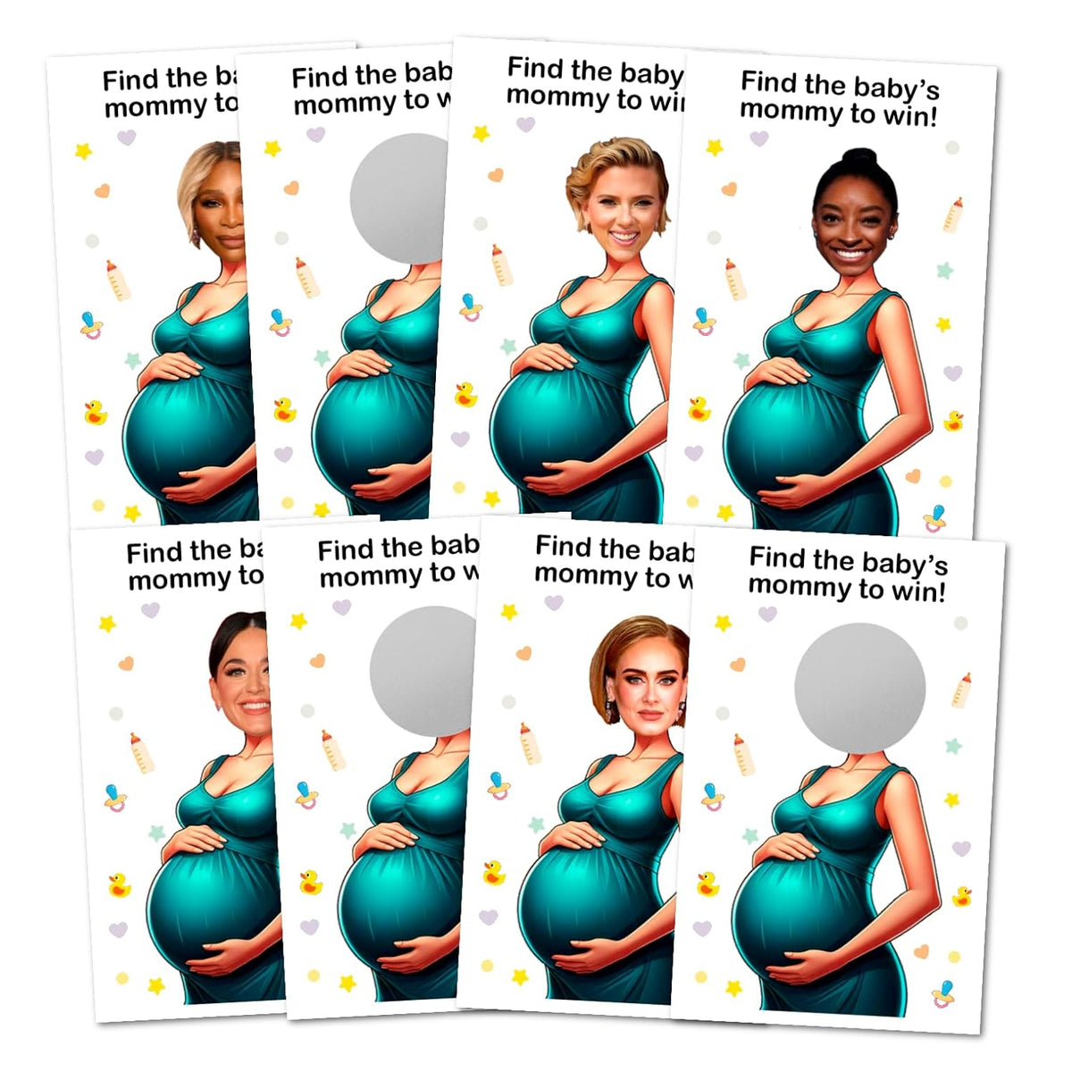 Who Is The Babys Mommy Baby Shower Scratch Off Game, Easy To Play Silly Games, Funny Idea, Ice Breaker Activity. Raffle Cards, Set Of 40 Cards Made In Usa