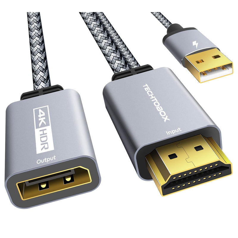 Hdmi To Displayport Adapter 4K@60Hz [Braided, High Speed] Hdmi Male To Dp Fema