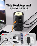 Power Strip Tower with Night Light 12 AC Outlets 3 USB A 2 USB C 10 Ft Cord